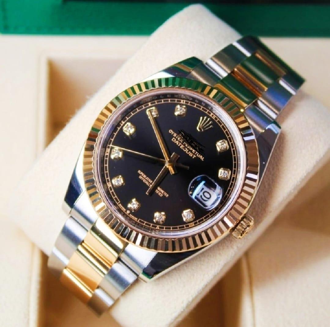 Men's Luxury Watch Black Diamond Dial