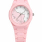 Pink Woman,s Rubber chain watch
