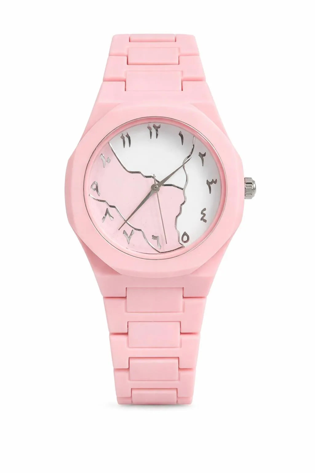 Pink Woman,s Rubber chain watch