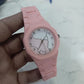 Pink Woman,s Rubber chain watch