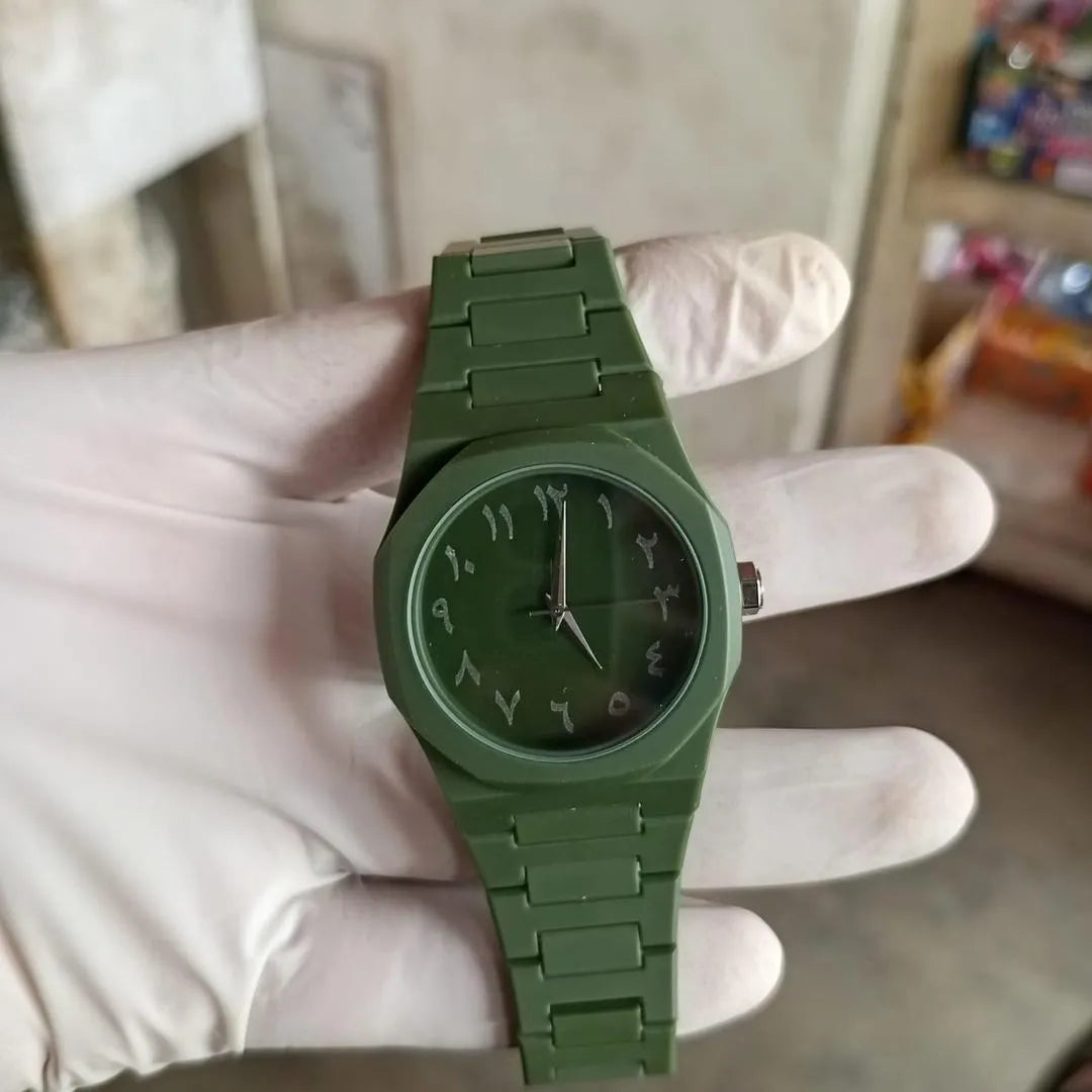 olive green Carbon Fiber men Watch 45mm