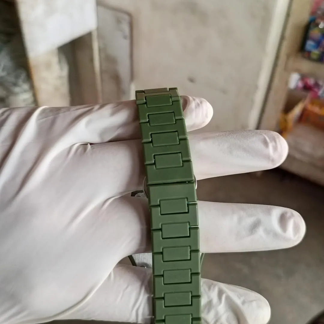olive green Carbon Fiber men Watch 45mm