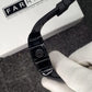 Richard Black Belt Skeleton Watch Black Rubber Strap